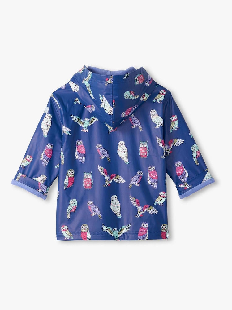 Hatley Blue Colourful Owls Raincoat - Image 2 of 2 Hatley Blue Colourful Owls Raincoat - Image 2 of 2