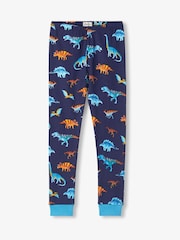 Hatley Blue Colourful Dinos Cotton Rib Pyjamas Set - Image 3 of 3