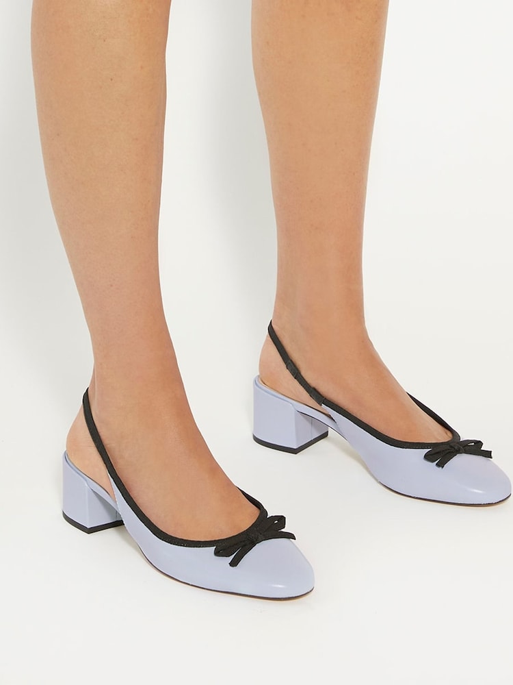Dune London Blue Classy Slingback with Front Bow - Image 1 of 6 Dune London Blue Classy Slingback with Front Bow - Image 1 of 6