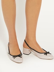 Cream - Slingback elegant Dune London cu fundă în față - Imaginea 1 din 6