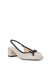 Cream - Slingback elegant Dune London cu fundă în față - Imaginea 3 din 6