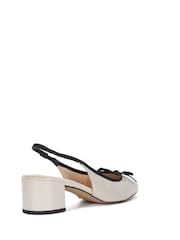 Cream - Slingback elegant Dune London cu fundă în față - Imaginea 4 din 6