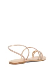 Dune London Cream Lessia Strappy Embellished Flat Sandals - Image 4 of 6