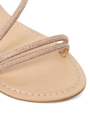 Dune London Cream Lessia Strappy Embellished Flat Sandals - Image 6 of 6
