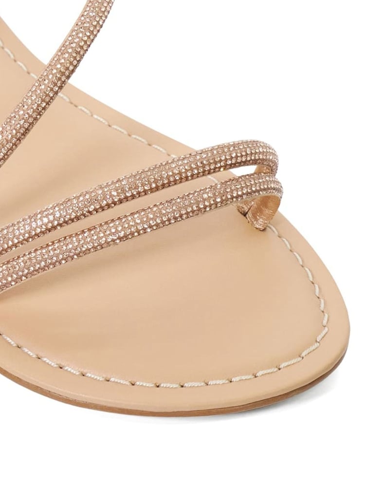 Dune London Cream Lessia Strappy Embellished Flat Sandals - Image 6 of 6