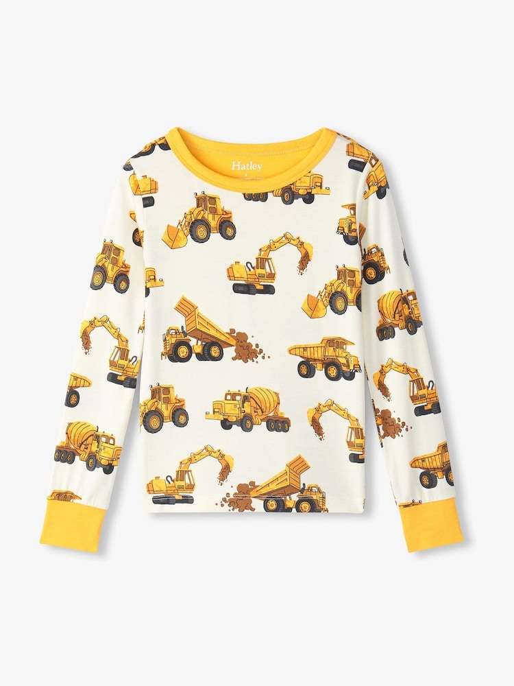 Hatley Natural Construction Trucks Pyjamas Set - Image 2 of 3