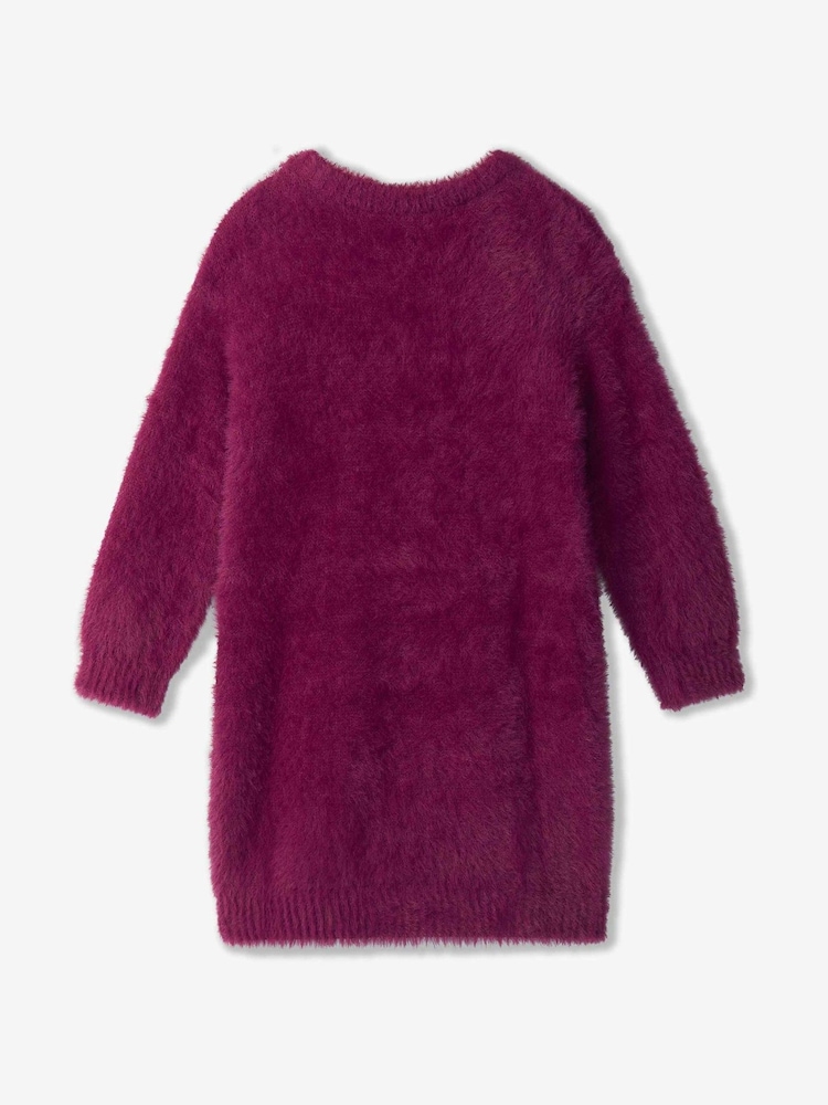 Hatley Purple Raspberry Hearts Dropped Shoulder Jumper Dress - Image 2 of 3 Hatley Purple Raspberry Hearts Dropped Shoulder Jumper Dress - Image 2 of 3