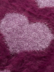 Hatley Purple Raspberry Hearts Dropped Shoulder Jumper Dress - Image 3 of 3