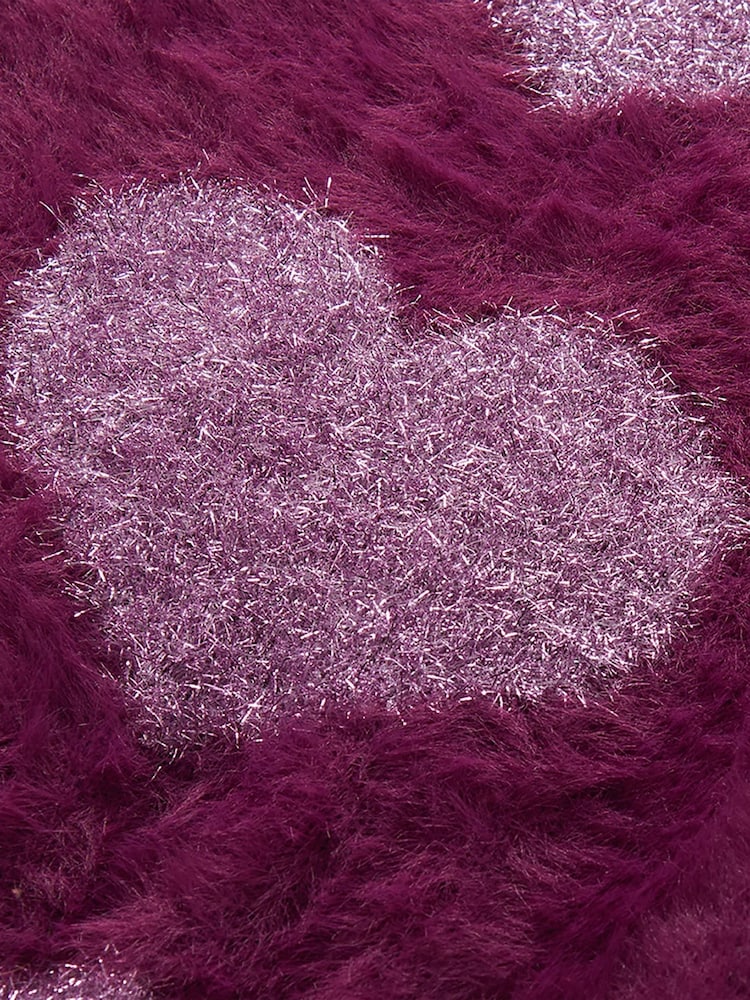 Hatley Purple Raspberry Hearts Dropped Shoulder Jumper Dress - Image 3 of 3 Hatley Purple Raspberry Hearts Dropped Shoulder Jumper Dress - Image 3 of 3