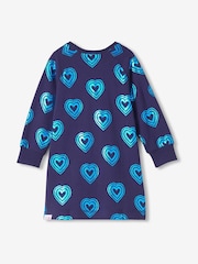 Hatley Blue Rainbow Hearts Sweatshirt Dress - Image 2 of 2