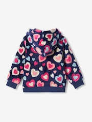 Hatley Blue Bunches of Hearts Fleece Zip-Up Hoodie - Image 2 of 3