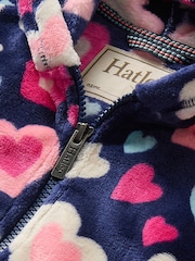 Hatley Blue Bunches of Hearts Fleece Zip-Up Hoodie - Image 3 of 3