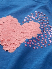 Hatley Blue Double Hearts Long Sleeve Graphic T-Shirt - Image 3 of 3
