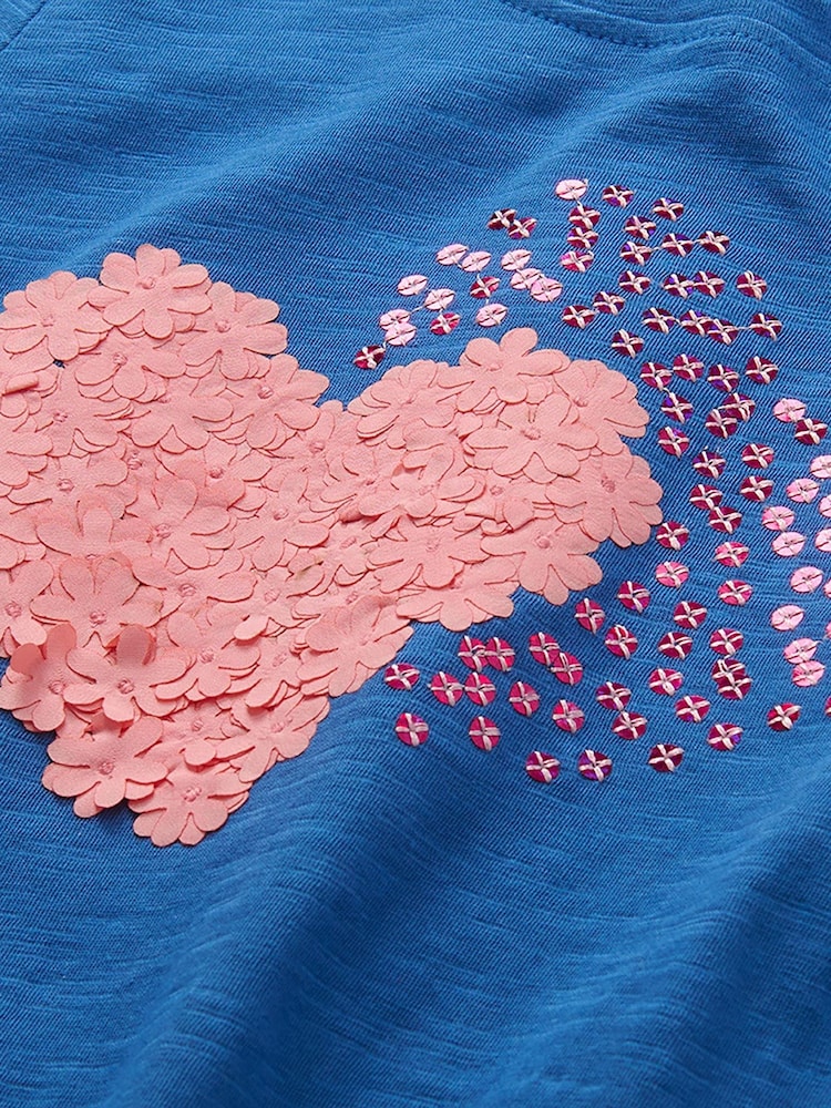 Hatley Blue Double Hearts Long Sleeve Graphic T-Shirt - Image 3 of 3 Hatley Blue Double Hearts Long Sleeve Graphic T-Shirt - Image 3 of 3
