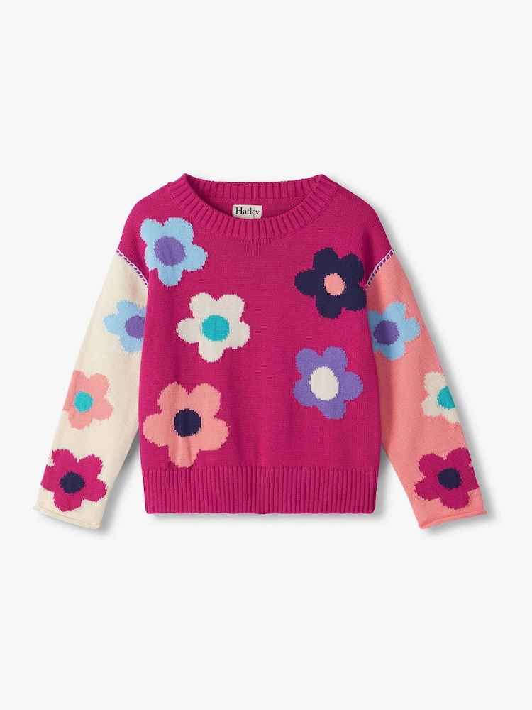 Hatley Pink Cute Floral Slouchy Jumper - Image 2 of 4