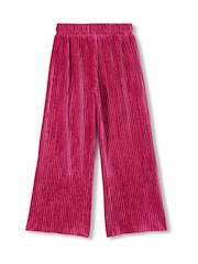 Hatley Pink Pleated Velour Relaxed Trousers - Image 2 of 3