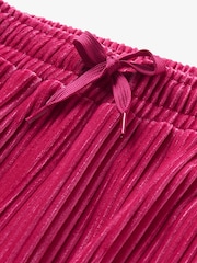 Hatley Pink Pleated Velour Relaxed Trousers - Image 3 of 3