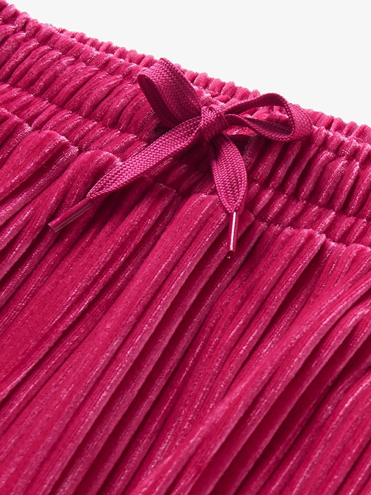 Hatley Pink Pleated Velour Relaxed Trousers - Image 3 of 3 Hatley Pink Pleated Velour Relaxed Trousers - Image 3 of 3