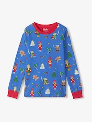 Hatley Blue Blue Nutcracker Cotton Rib Pyjamas Set - Image 3 of 4