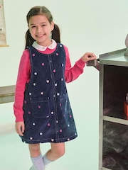 Hatley Blue Embroidered Apple Pinafore Dress - Image 1 of 4