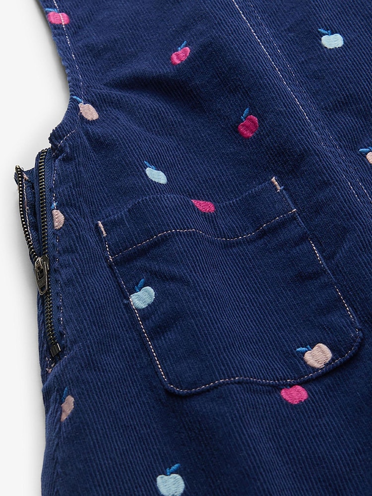 Hatley Blue Embroidered Apple Pinafore Dress - Image 4 of 4 Hatley Blue Embroidered Apple Pinafore Dress - Image 4 of 4