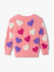Hatley Pink Jumbo Hearts Fuzzy Cardigan - Image 2 of 2