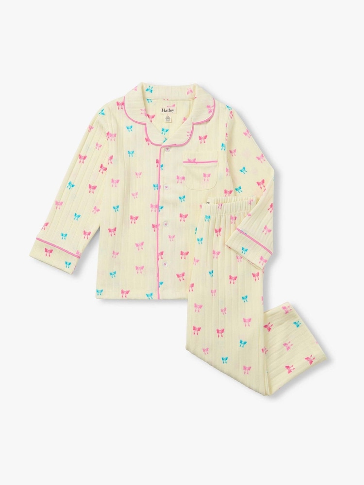 Hatley Natural Tiny Bows Relaxed Fit Pyjamas Set - Image 1 of 3