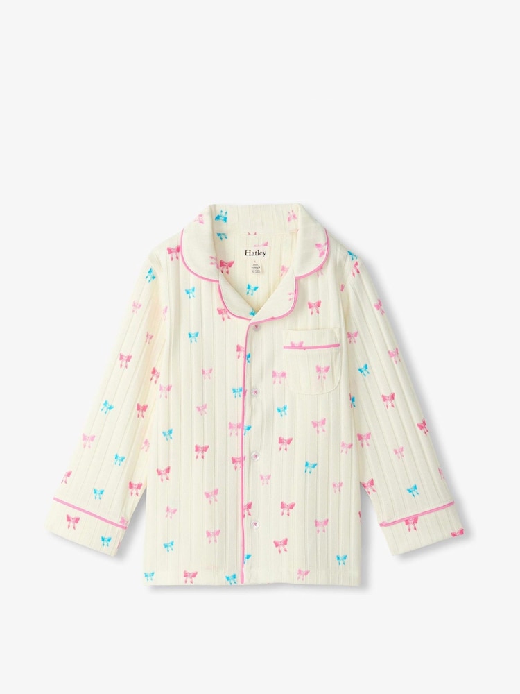 Hatley Natural Tiny Bows Relaxed Fit Pyjamas Set - Image 2 of 3