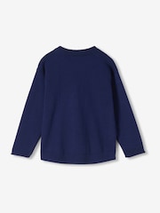 Hatley Blue Pink Bow Sequin Crew Neck Jumper - Image 2 of 3