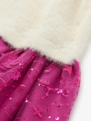 Hatley Natural Starburst Sequins Fuzzy Mixed Dress - Image 3 of 3