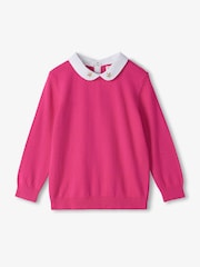 Hatley Pink Pink Yarrow Peter Pan Collar Jumper - Image 1 of 3