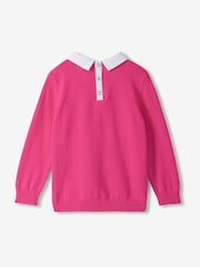 Hatley Pink Pink Yarrow Peter Pan Collar Jumper - Image 2 of 3