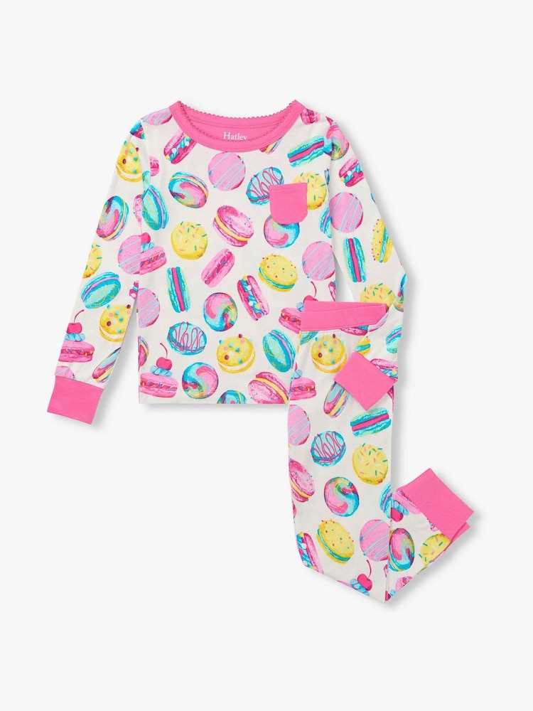 Hatley White Macaron Pyjamas Set - Image 2 of 4 Hatley White Macaron Pyjamas Set - Image 2 of 4