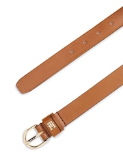 Tommy Hilfiger Brown Essential Monogram Leather Belt - Image 2 of 4