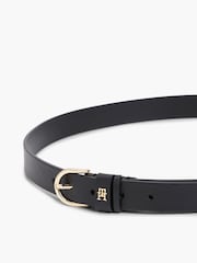 Tommy Hilfiger Black Essential Monogram Leather Belt - Image 2 of 3