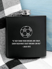 Personalised Football Quote Hip Flask By Treat Republic - Image 1 of 3