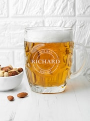 Personalised Football Crest Dimpled Beer Glass - Image 1 of 5