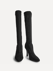 Linzi Black Suede Alexia Stretch High Leg Boots - Image 3 of 5