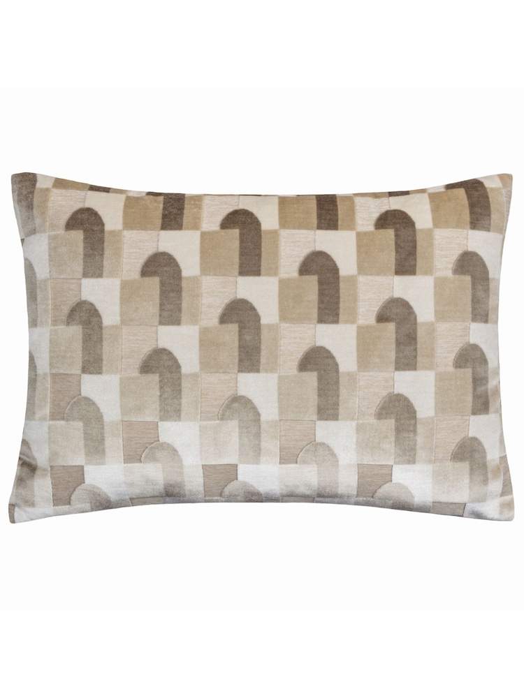 Riva Paoletti Natural Keela Cut Velvet Cushion - Image 1 of 4