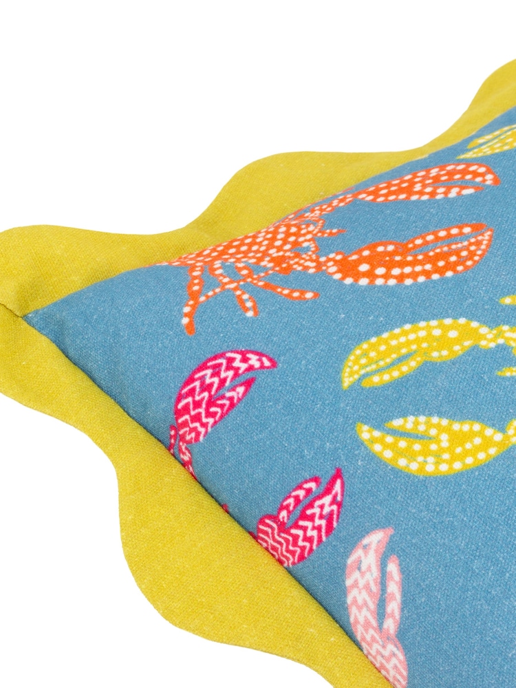 Furn Aqua 100% Cotton Crustaceans Scalloped Cushion - Image 4 of 4 Furn Aqua 100% Cotton Crustaceans Scalloped Cushion - Image 4 of 4