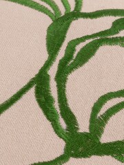 Wylder Nature Linen Green Albera Floral Fringed 100% Cotton Cushion - Image 5 of 7