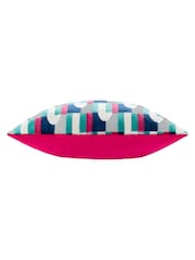 Riva Paoletti Gold Blue Keela Cut Velvet Cushion - Image 3 of 4
