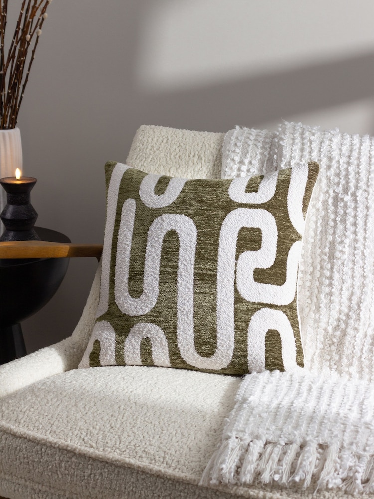 HÖEM Olive Vardan Chenille Jacquard Cushion - Image 1 of 6