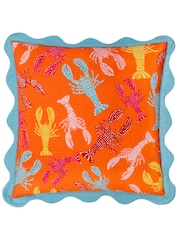 Furn Orangeade 100% Cotton Crustaceans Scalloped Cushion - Image 1 of 4