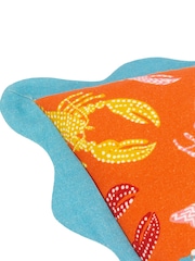 Furn Orangeade 100% Cotton Crustaceans Scalloped Cushion - Image 4 of 4
