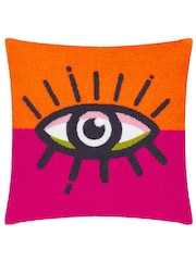 heya home Orange Pink All Eyes On You Boucle Cushion - Image 2 of 5
