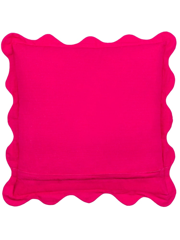 Furn Pink 100% Cotton Crustaceans Scalloped Cushion - Image 2 of 4 Furn Pink 100% Cotton Crustaceans Scalloped Cushion - Image 2 of 4