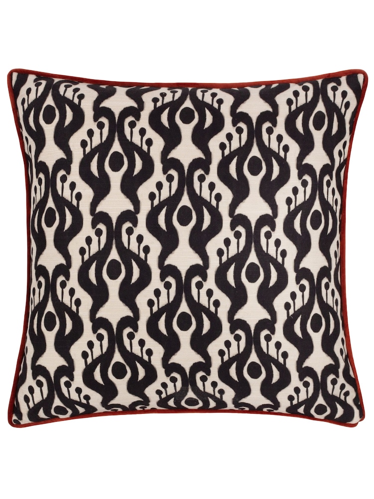 Wylder Tropics Black Laucala Ikat Bohemian Cushion - Image 1 of 5