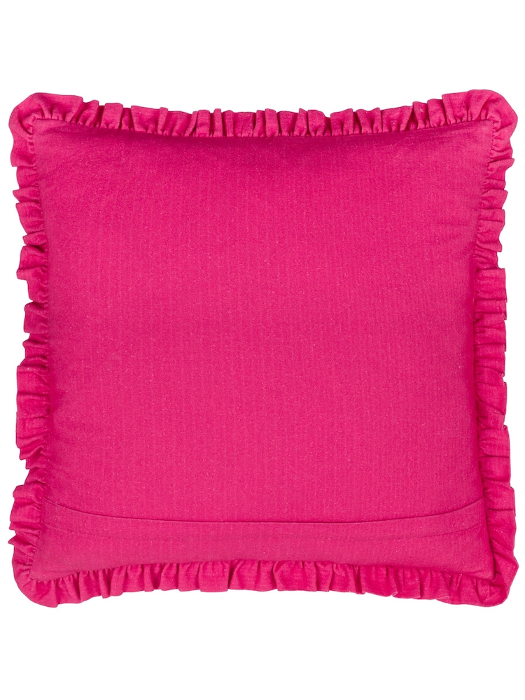 Furn Pink Clam Shells Frilled 100% Cotton Cushion - Image 2 of 4