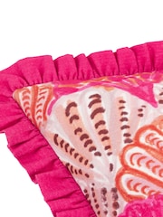 Furn Pink Clam Shells Frilled 100% Cotton Cushion - Image 4 of 4